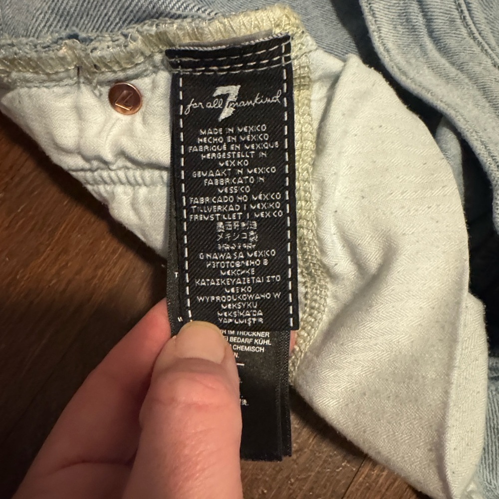7 For All Mankind Light Blue Straight Leg Jeans - Picture 4 of 11